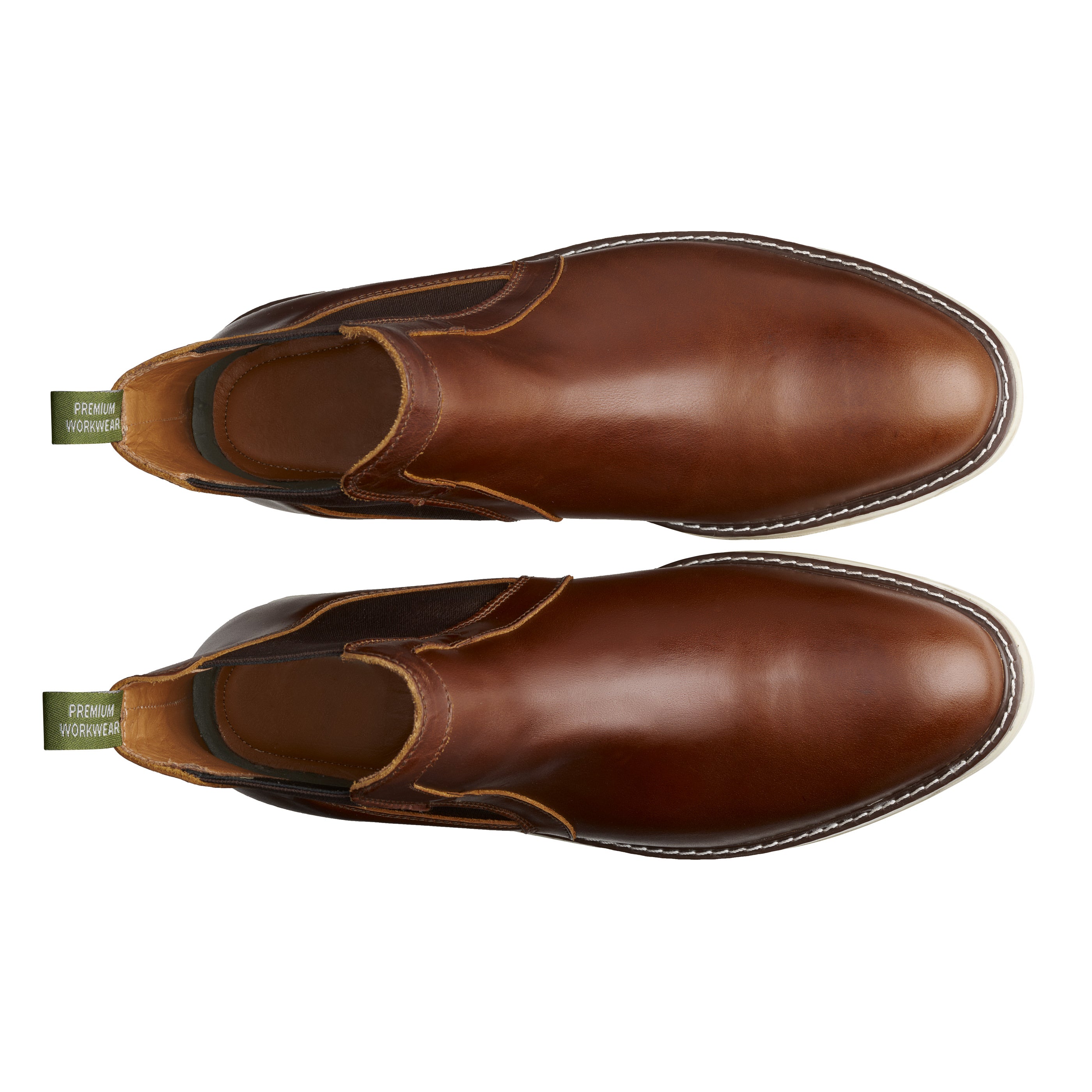 STEEL TOE CHELSEA BOOT BECKS AMBER. CENITAL VIEW