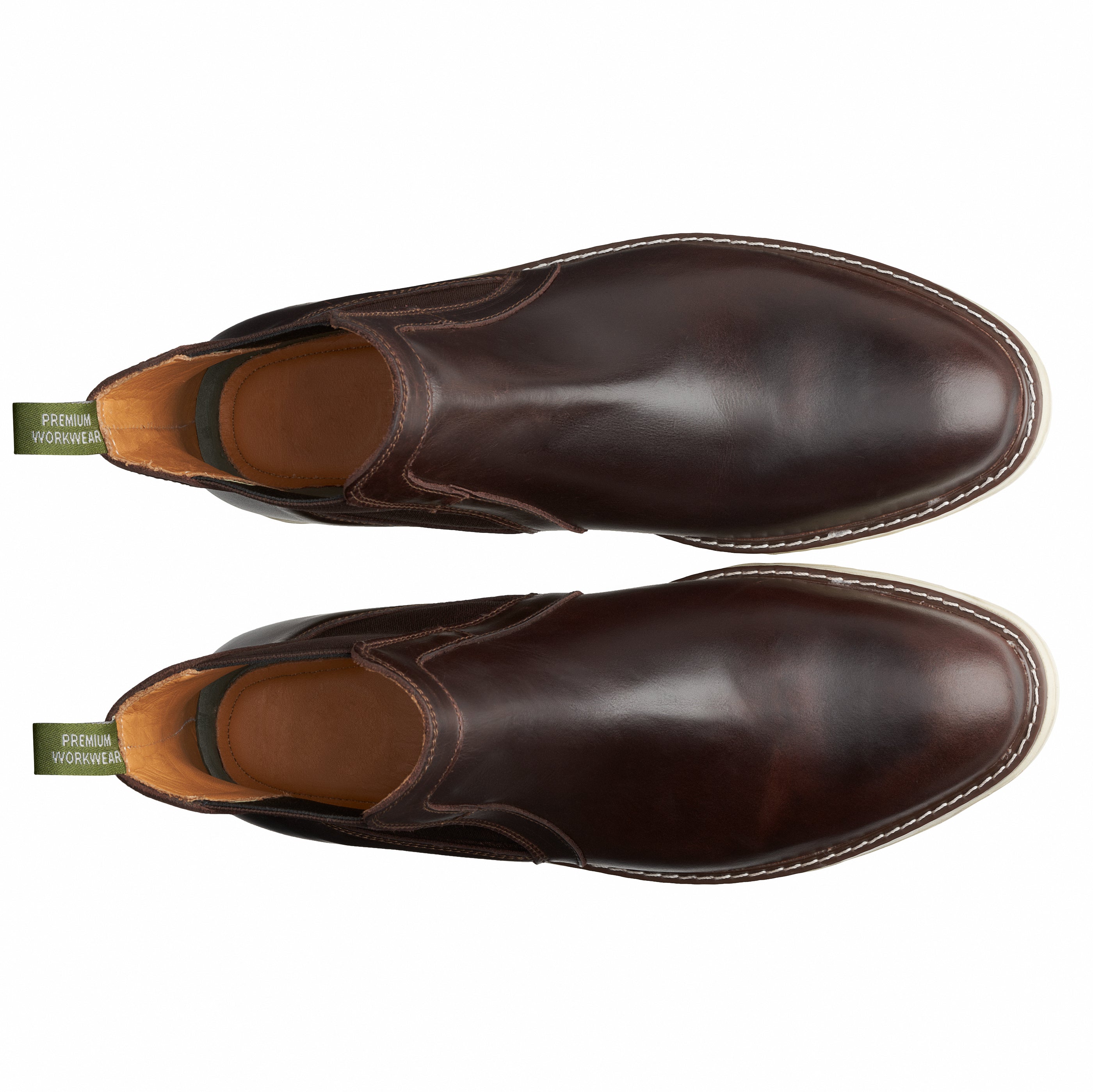 STEEL TOE CHELSEA BOOT BECKS BROWN. CENITAL VIEW