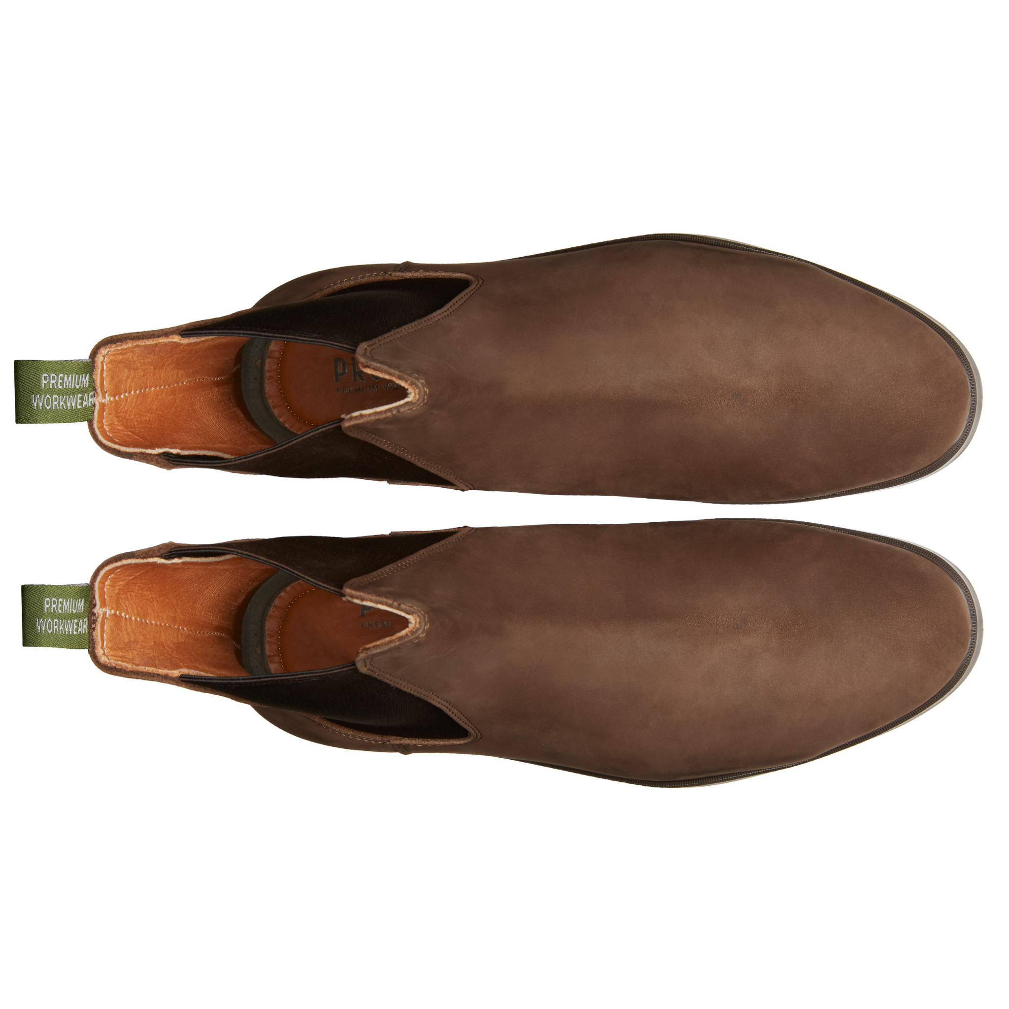 STEEL TOE CHELSEA TULSA TOBACCO. CENITAL VIEW