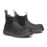 COMPOSITE TOE RAINIER BOOT. BLACK COLOR. FRONT VIEW
