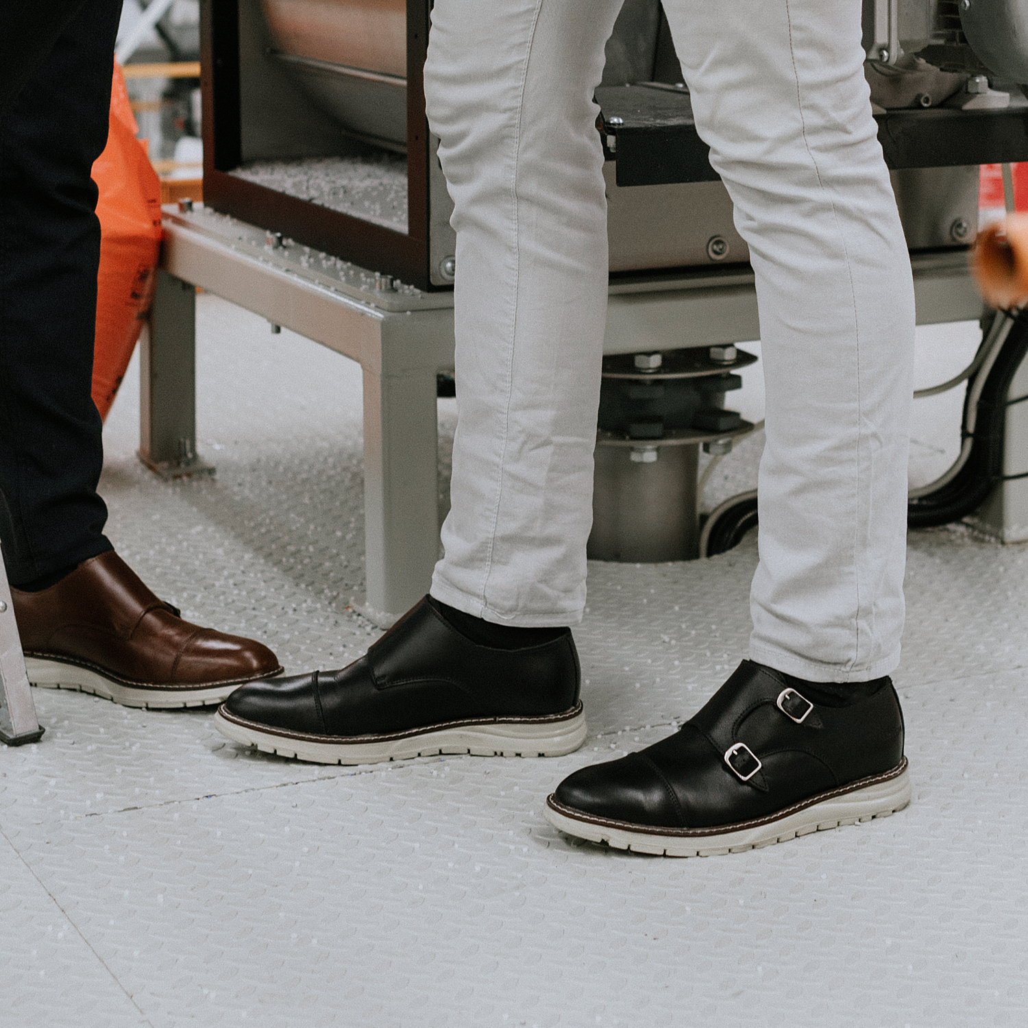 STEEL TOE MONK STRAP SHOE GRAND BLACK LIFESTYLE