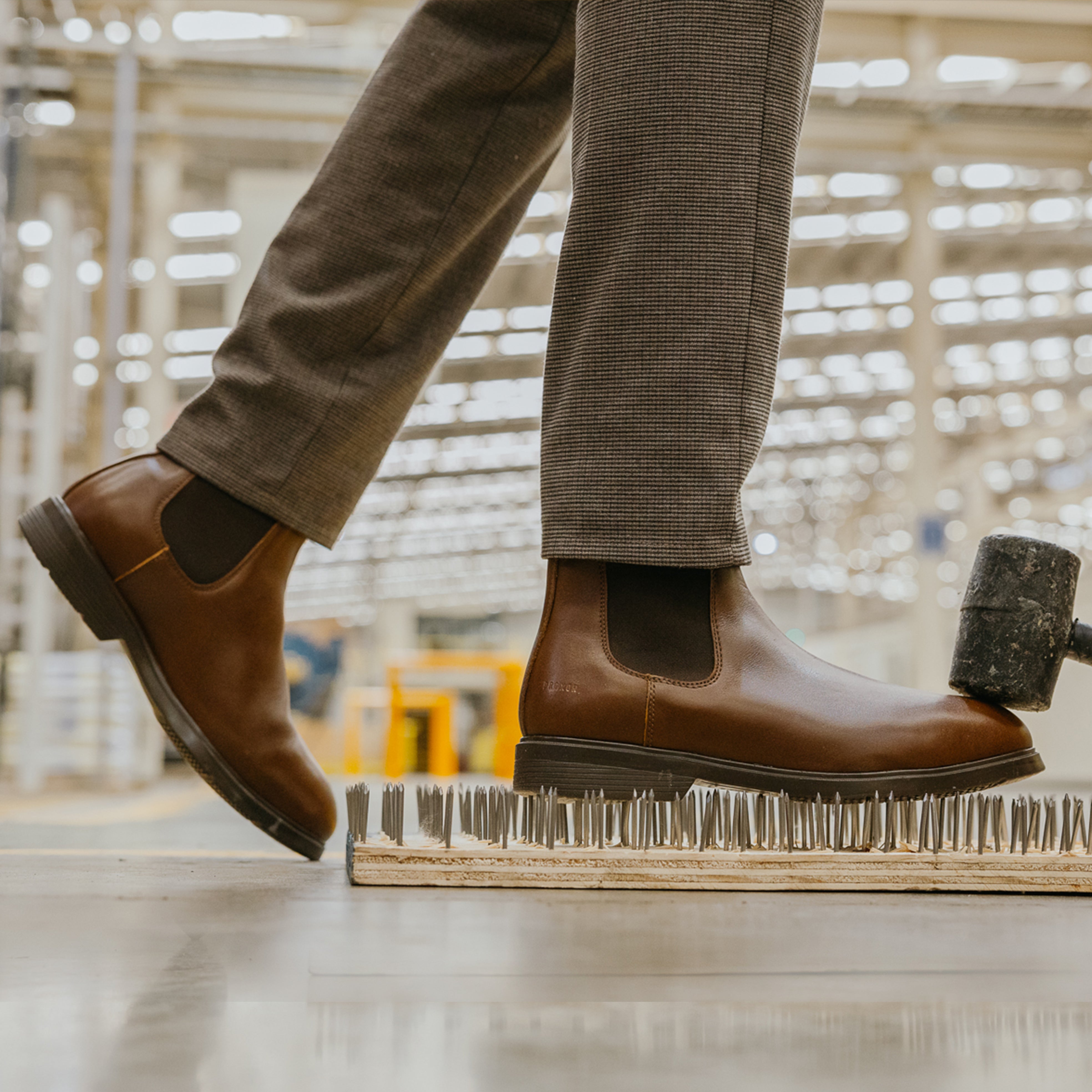 Tulsa amber, steel toe chelsea boot