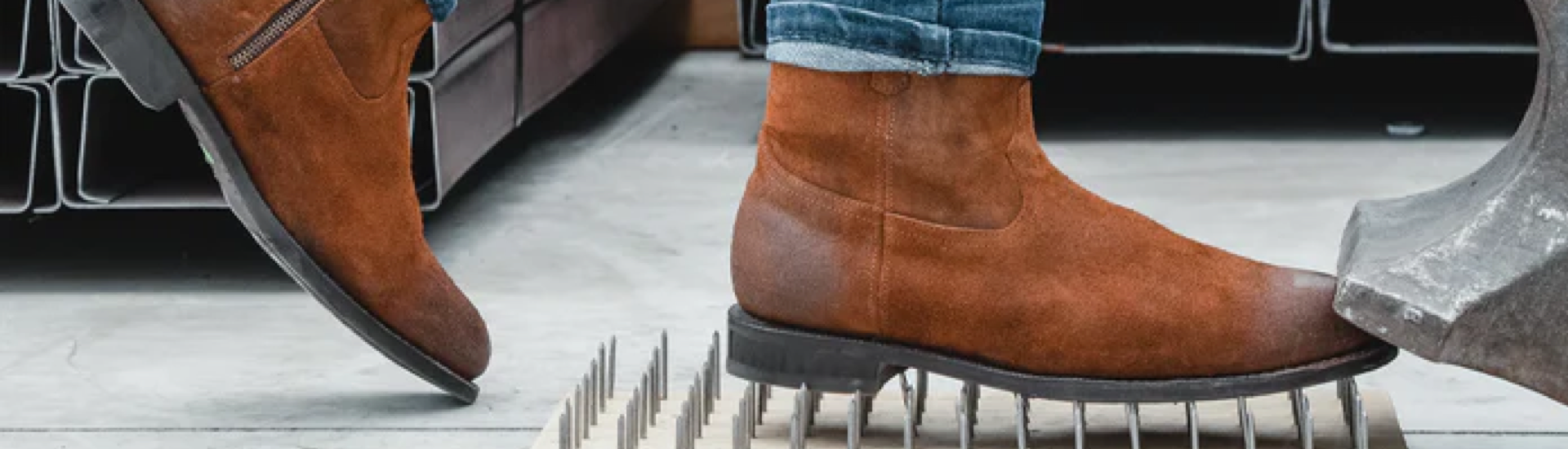 Zip Steel Toe Boots 8"