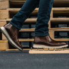STEEL TOE CHELSEA BOOT BECKS BROWN LIFESTYLE