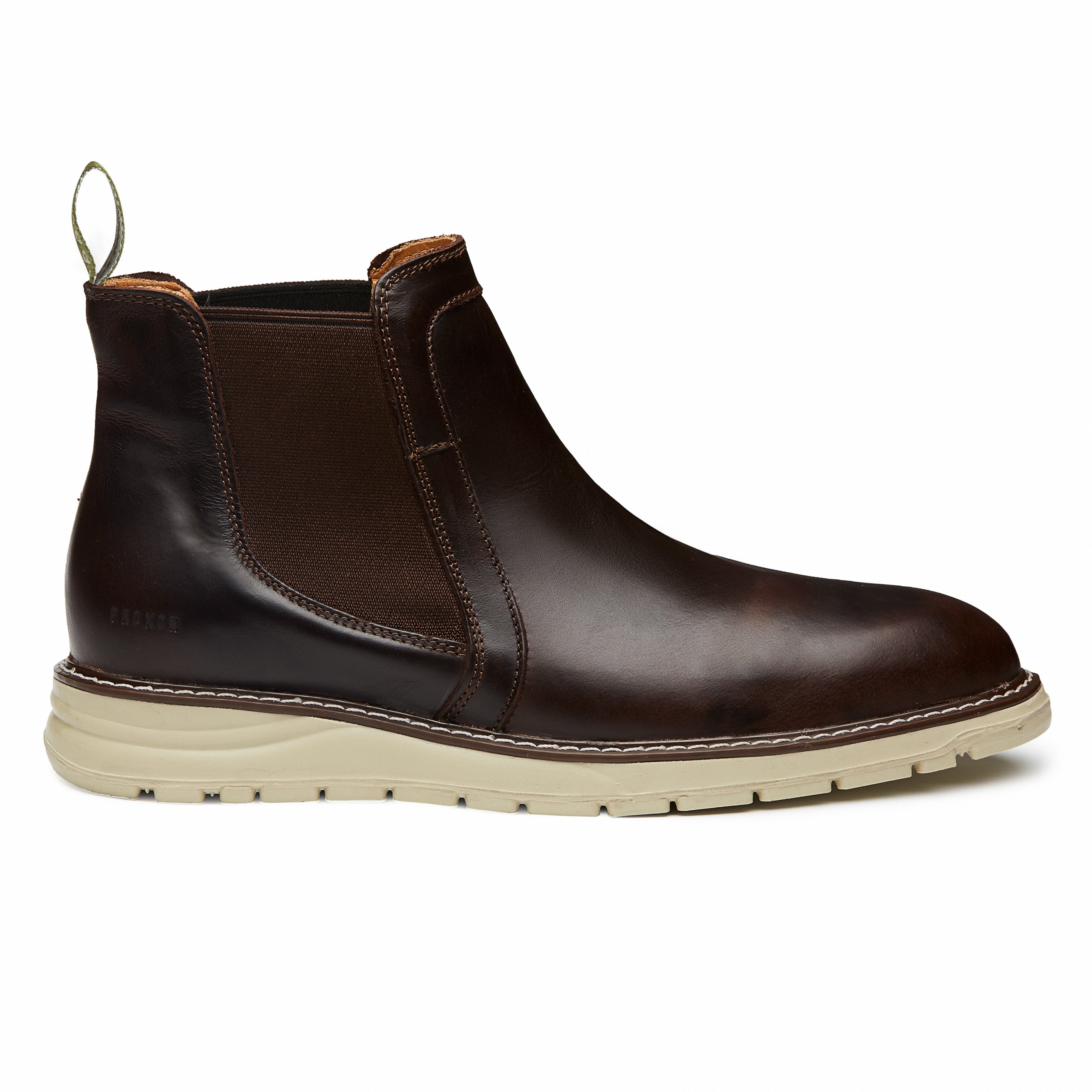 STEEL TOE CHELSEA BOOT BECKS BROWN. LATERAL VIEW