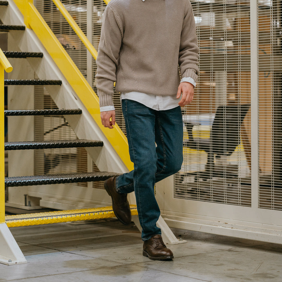 STEEL TOE OXFORD SHOE CAPTAIN BROWN LIFESTYLE