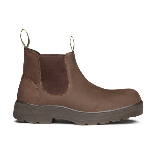 SOFT TOE RAINIER BOOT. TOBACCO COLOR. LATERAL VIEW