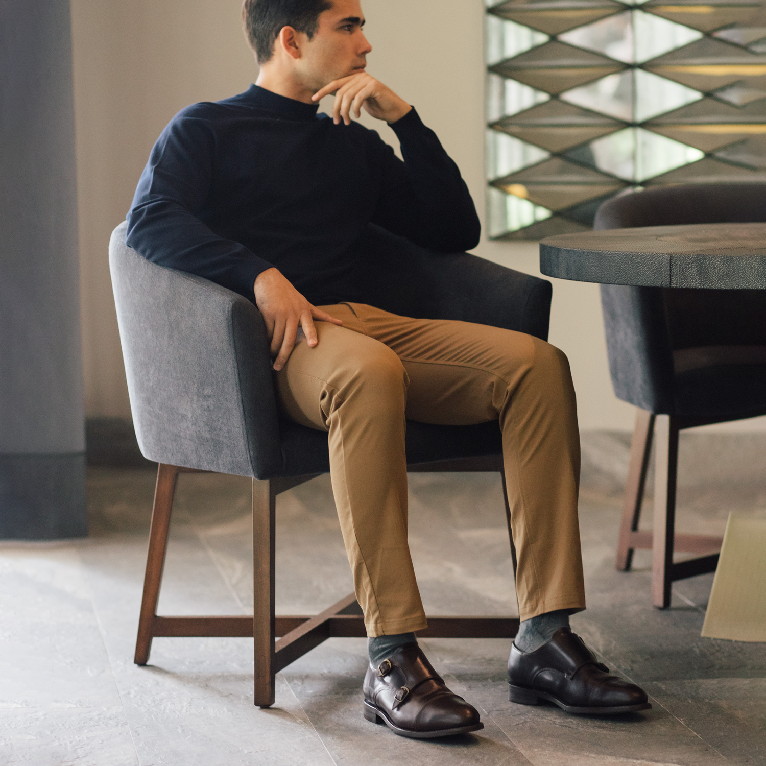 STEEL TOE MONK STRAP SHOE DANTE BROWN LIFESTYLE