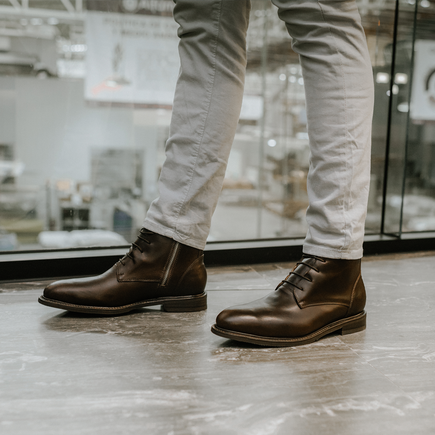 STEEL TOE LACE BOOT MICH BROWN LIFESTYLE