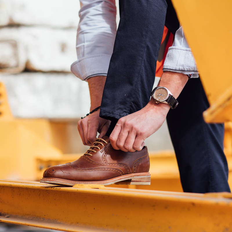STEEL TOE OXFORD SHOE PILOT - AMBER LIFESTYLE