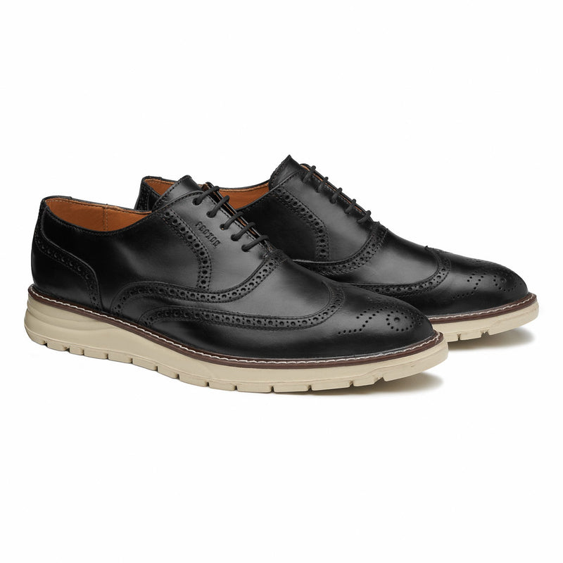 SOFT TOE OXFORD SHOE VOLTA BLACK FRONT VIEW