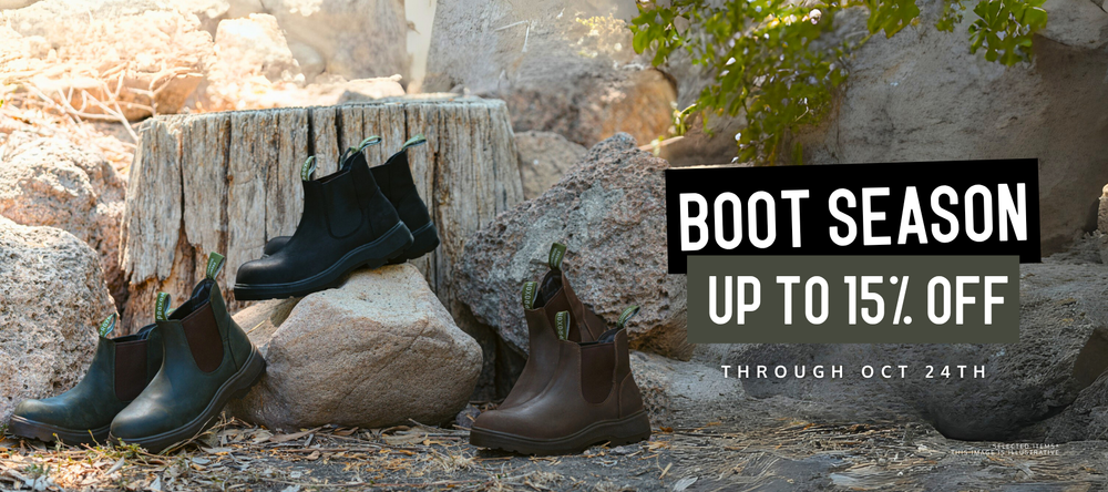UP TO 15% OFF. BOOT SEASON. TROUGH OCTOBER 24TH. BANNER WEB