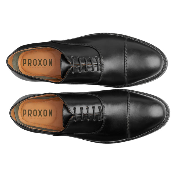 Executive safety shoes constructed in Goodyear Welt and a steel toe. 