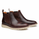 Pair of Becks Brown Steel Toe Chelsea boot quarter view